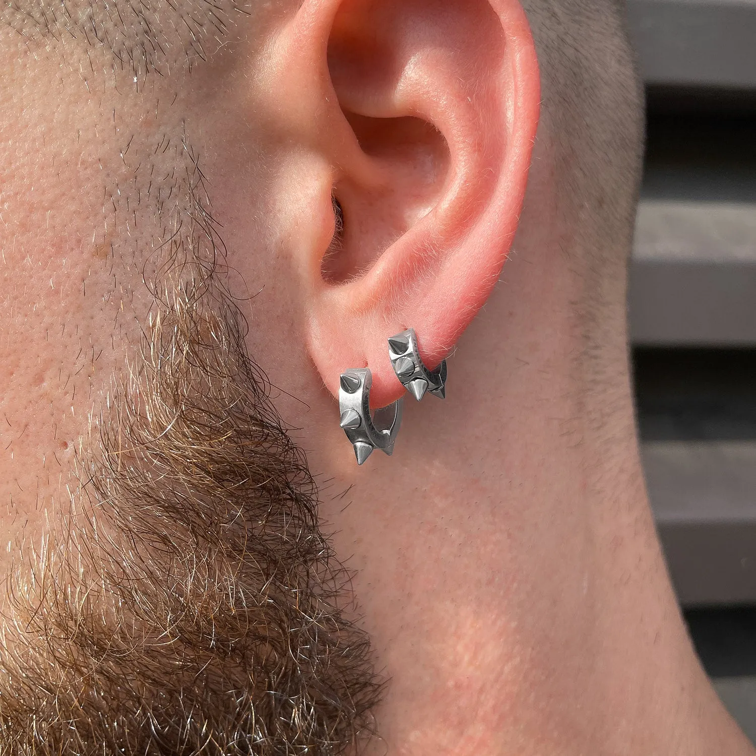 6mm Spiked Hoop Earrings