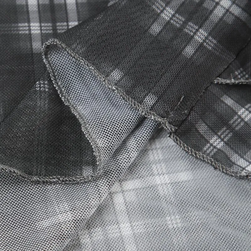 Asymmetrical Plaid Ruffle Skirt