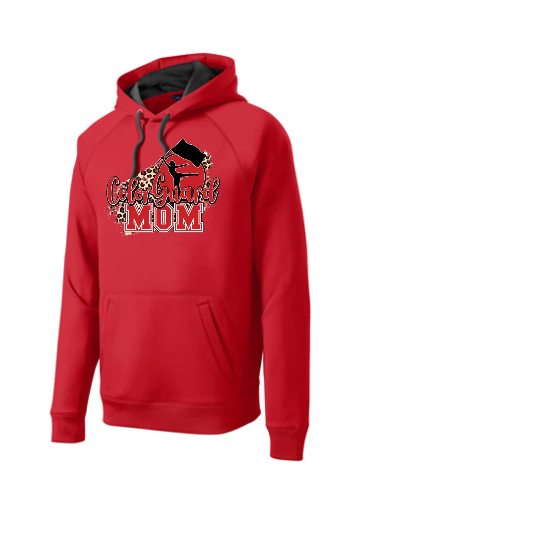 BALDWIN INDIANS BAND COLOR GUARD UNISEX FLEECE HOODIE RED AND BLACK