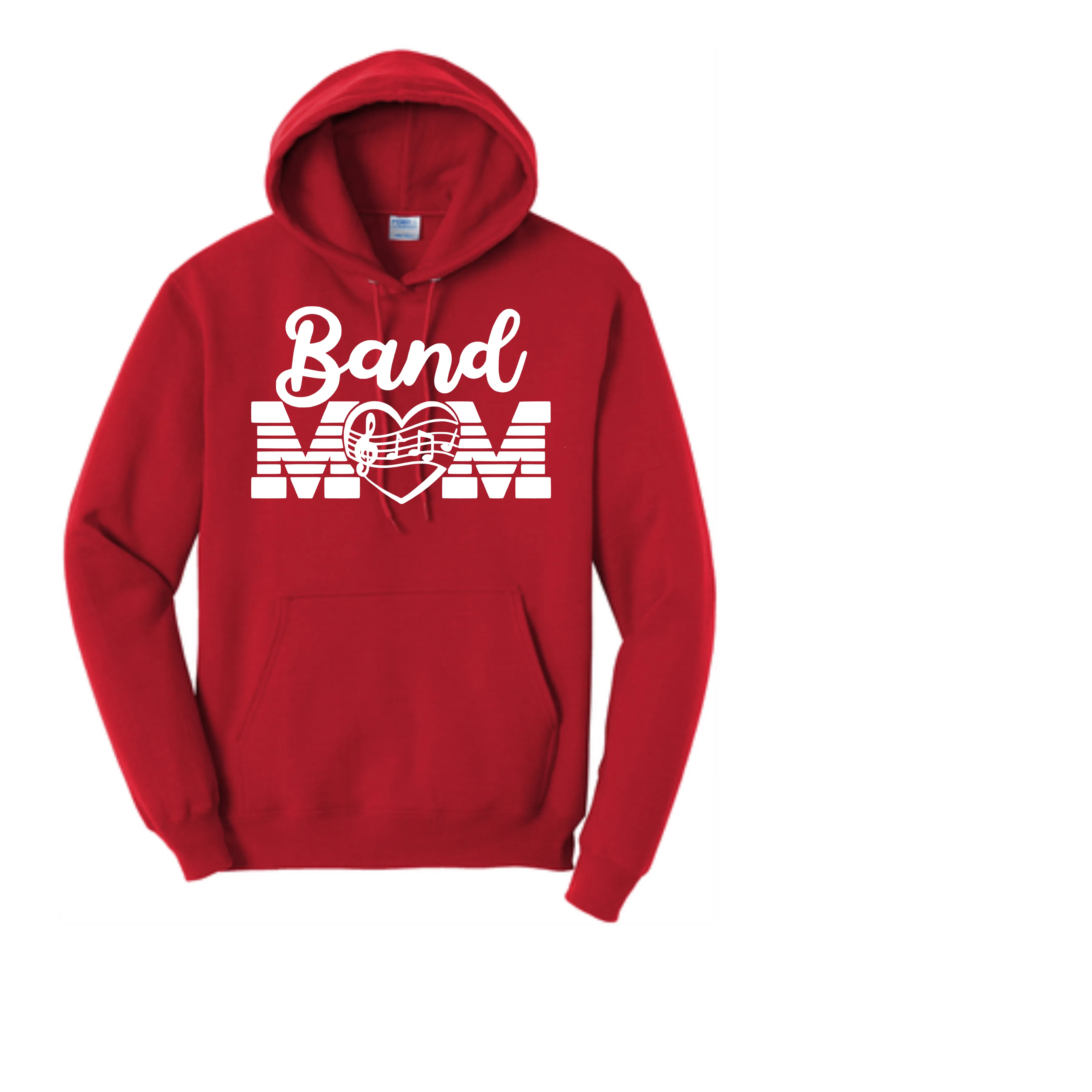 BAND MOM HOODIE UNISEX LONG SLEEVE NATURAL ,RED OR BLACK