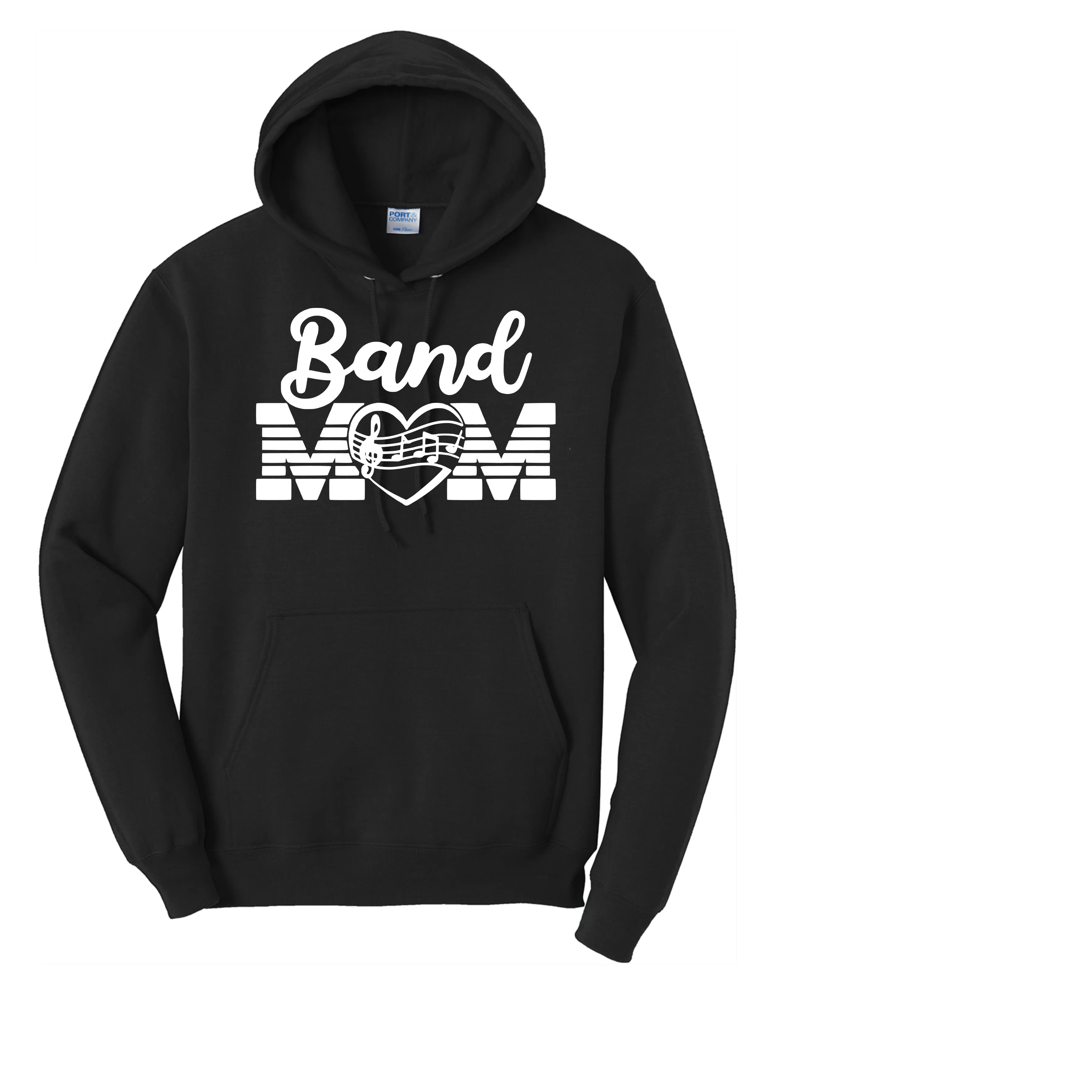 BAND MOM HOODIE UNISEX LONG SLEEVE NATURAL ,RED OR BLACK