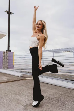 Black Kick Back Flare Pant