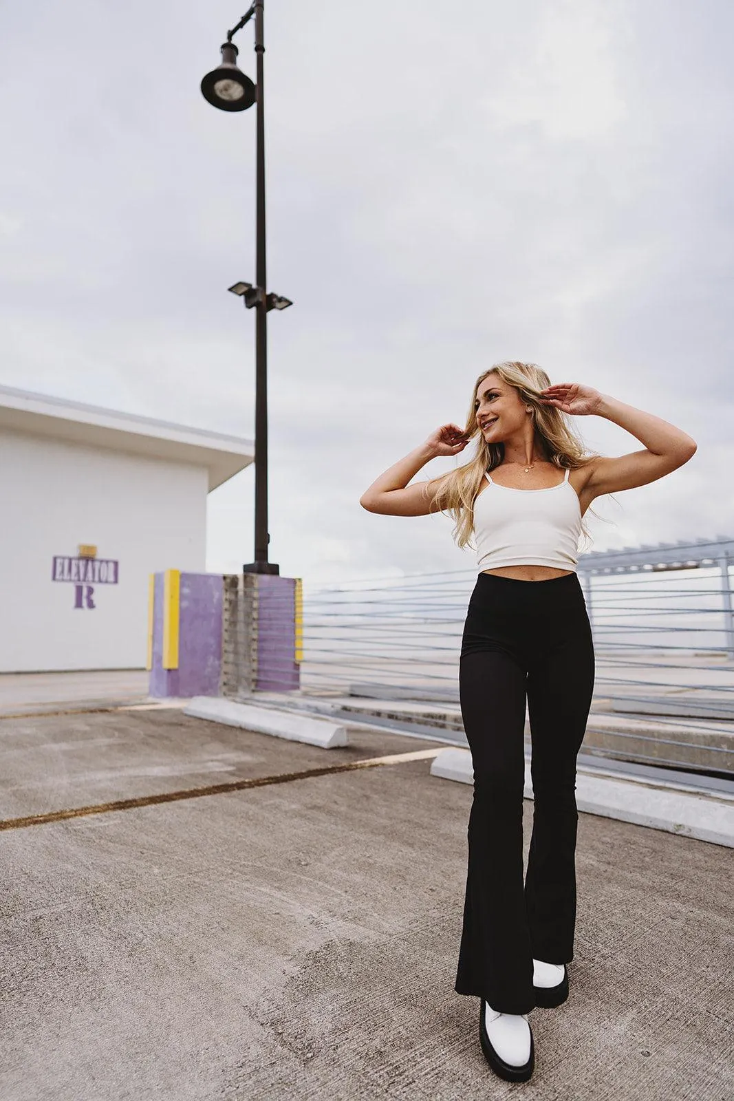 Black Kick Back Flare Pant