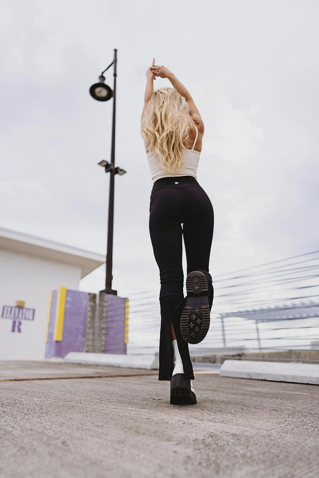 Black Kick Back Flare Pant