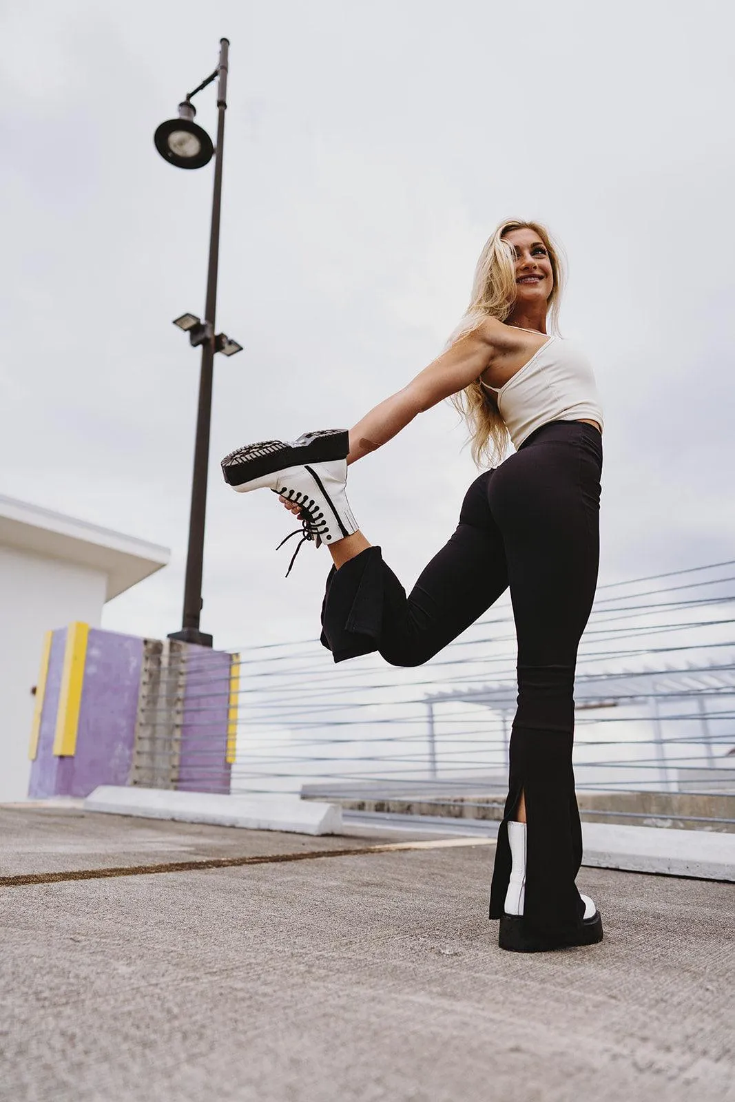 Black Kick Back Flare Pant