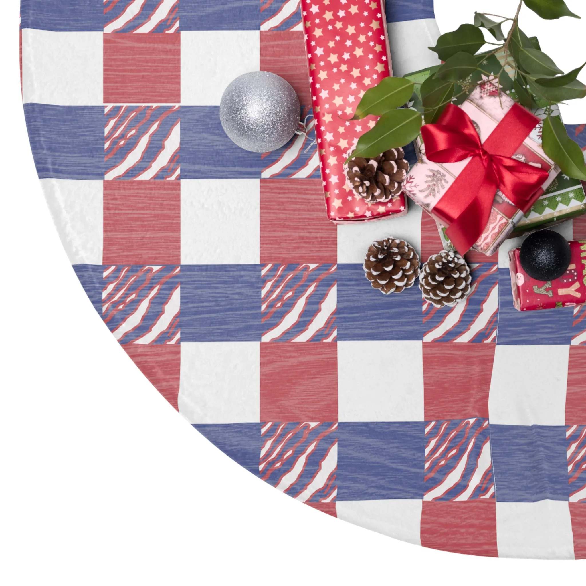 Buffalo Football Plaid Christmas Tree Skirts
