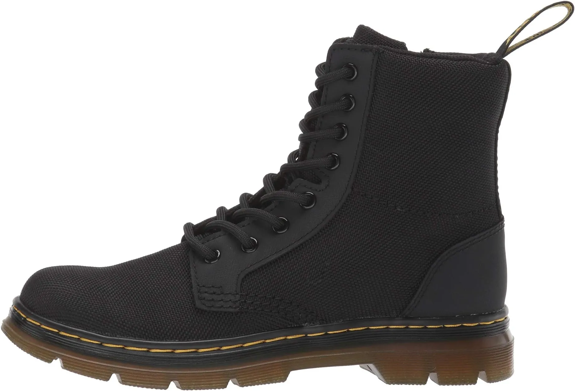 Combs Lace Up Fashion Boot (Little Kid/Big Kid) Dr. Martens Black Extra Tough Nylon/Rubbery