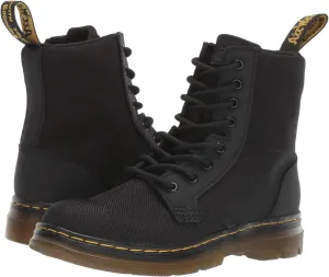Combs Lace Up Fashion Boot (Little Kid/Big Kid) Dr. Martens Black Extra Tough Nylon/Rubbery
