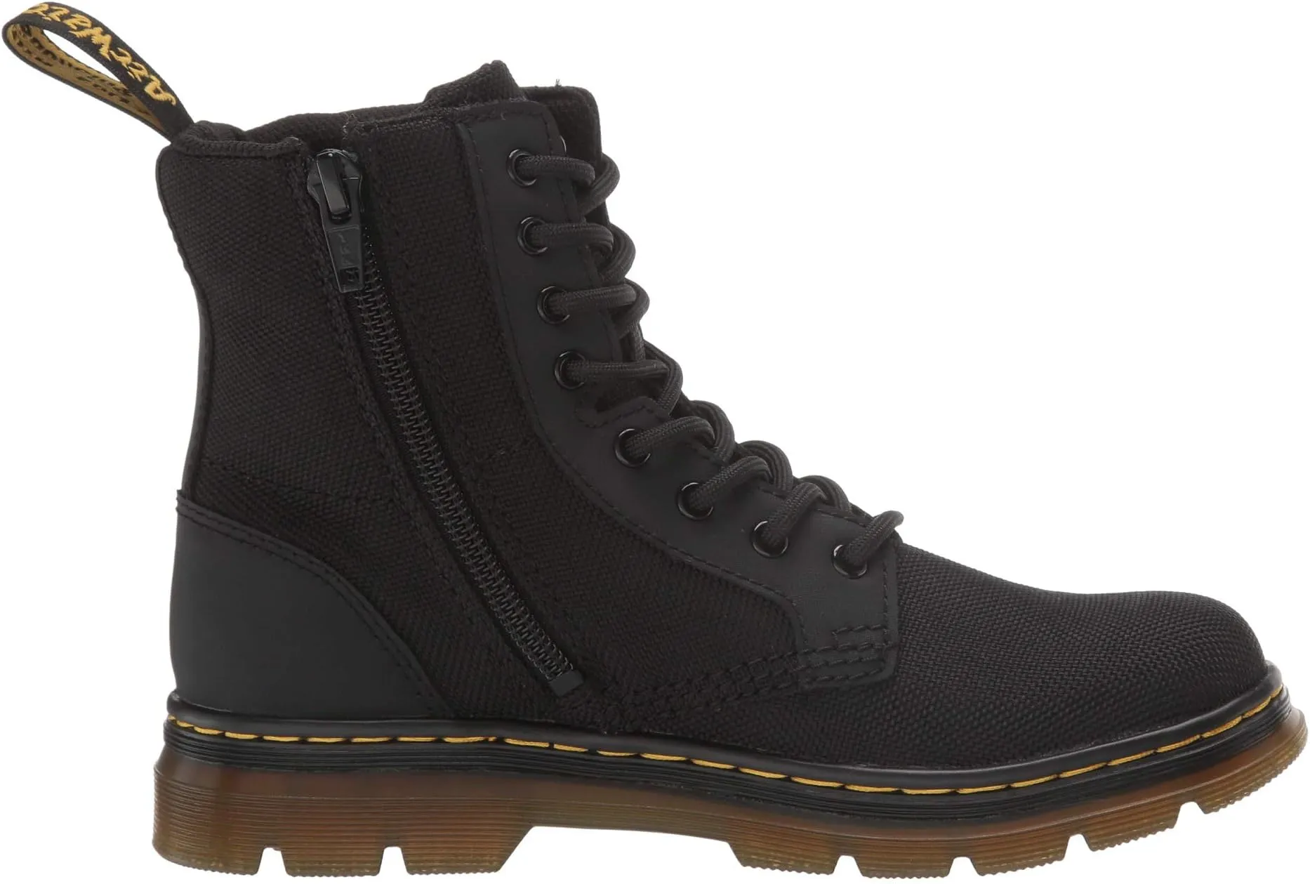 Combs Lace Up Fashion Boot (Little Kid/Big Kid) Dr. Martens Black Extra Tough Nylon/Rubbery