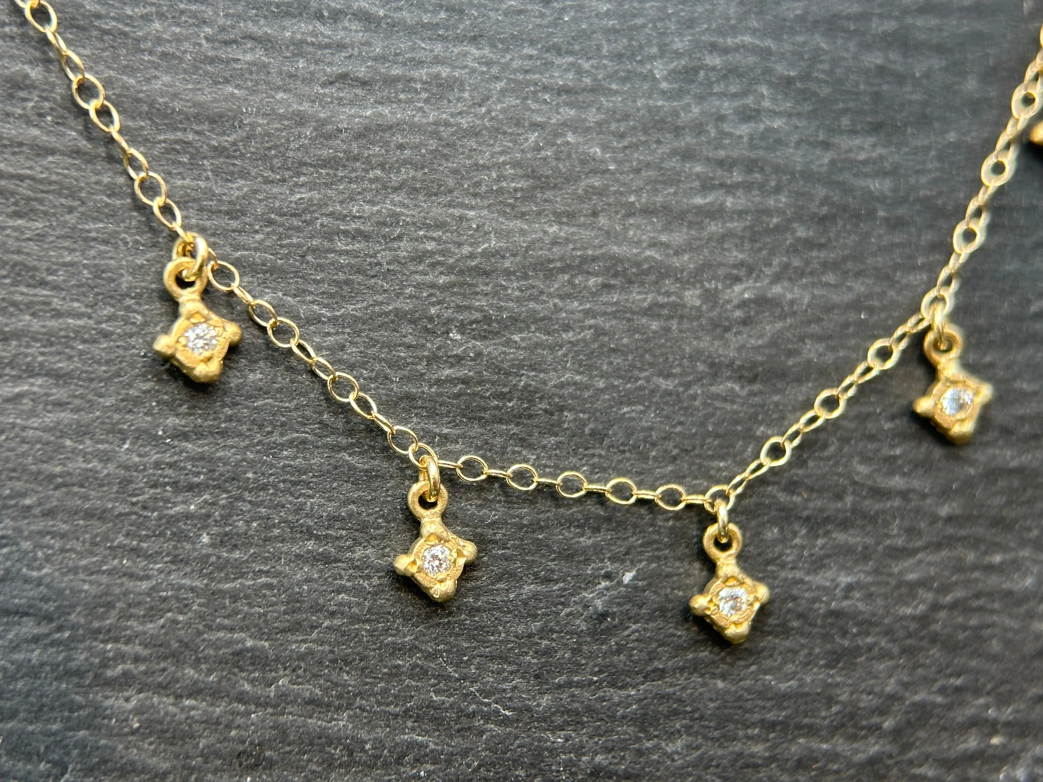 Dangling Diamond Drop Necklace