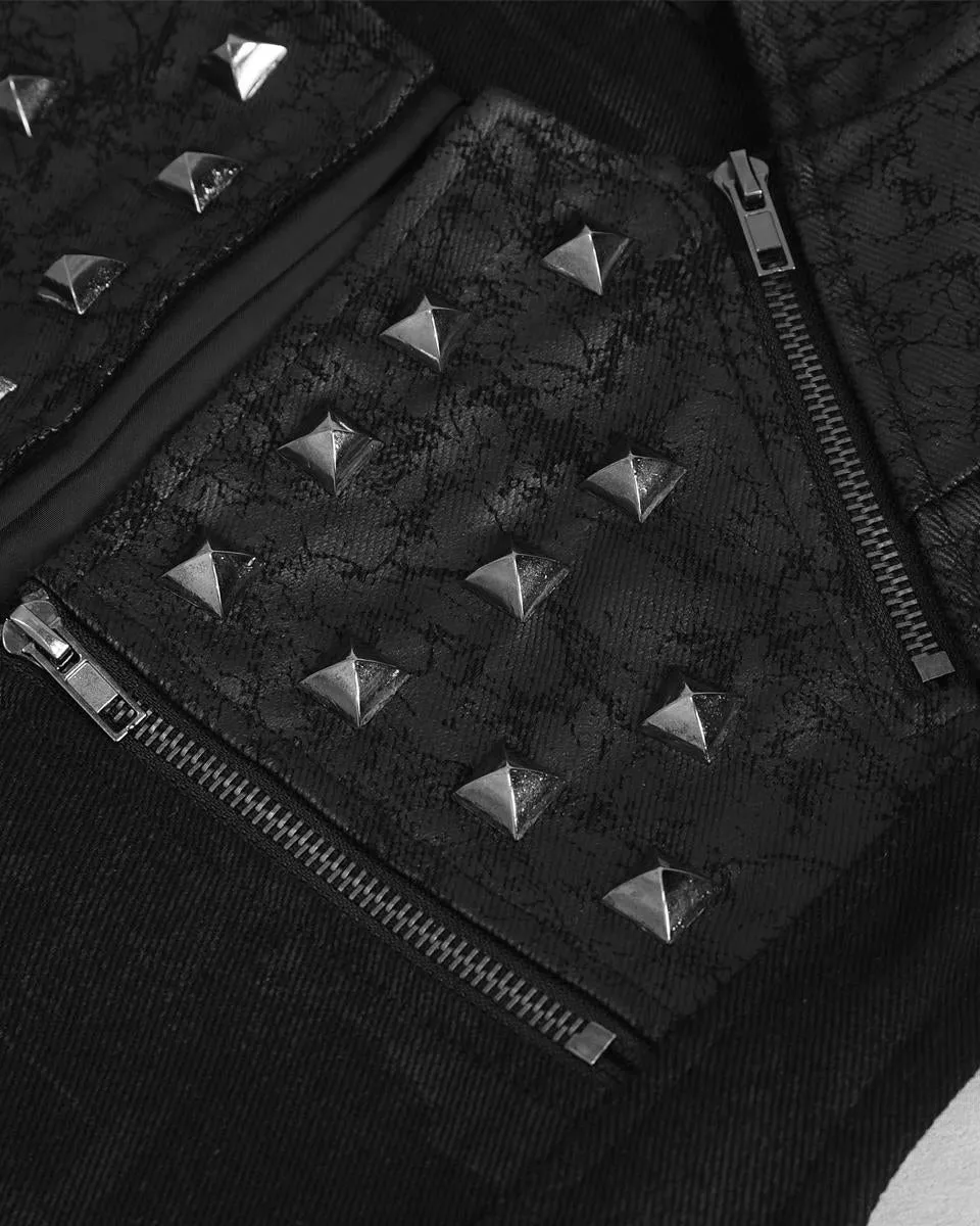 Devil Fashion Mens Spineshank Apocalyptic Punk Spiked Waistcoat Vest