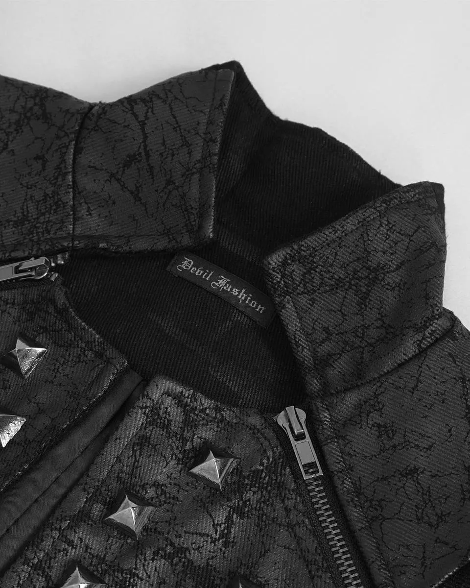 Devil Fashion Mens Spineshank Apocalyptic Punk Spiked Waistcoat Vest