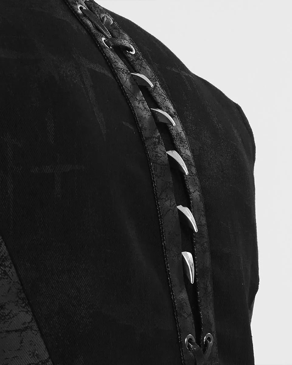 Devil Fashion Mens Spineshank Apocalyptic Punk Spiked Waistcoat Vest