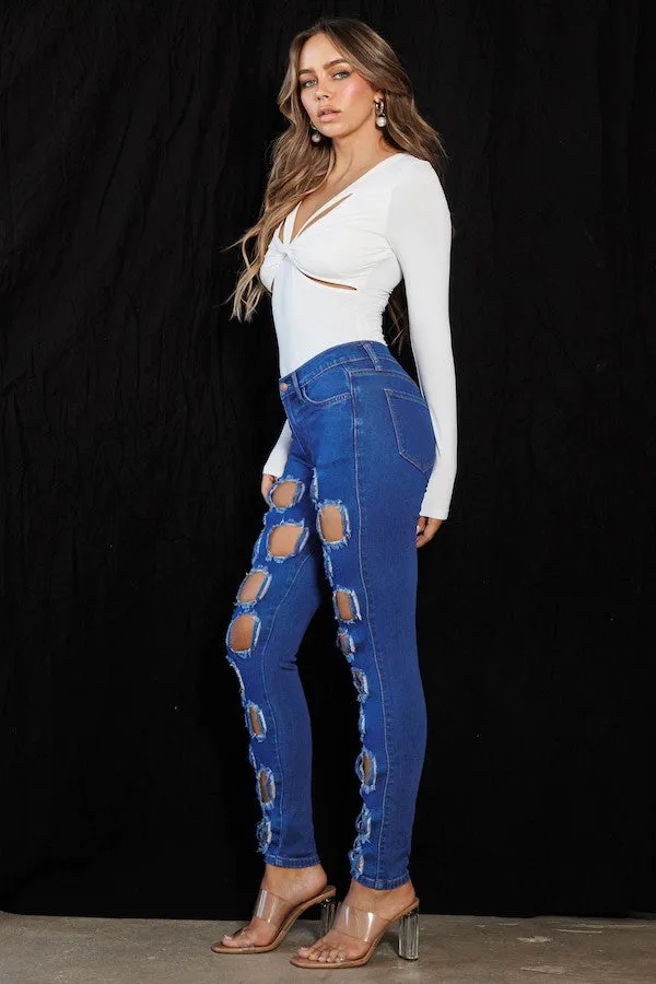 Extra Distressed Skinny Jeans