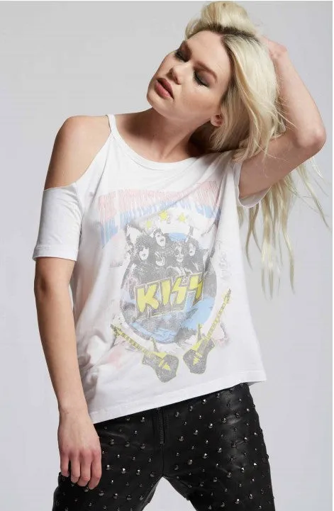 Kiss the Hottest Show On Earth Cold Shoulder Band Tee *Online Only*
