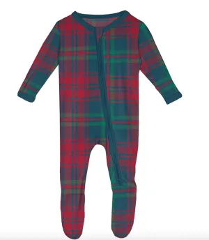 Peacock Plaid Footie