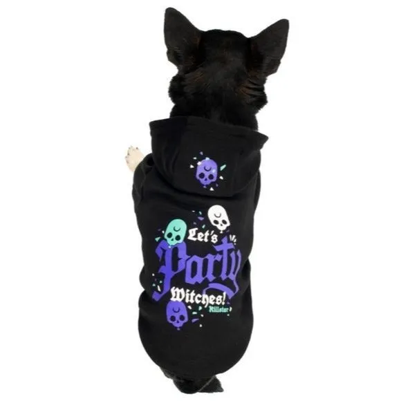 Pets Hoodie | Let's Party Witches Graphic | Black Purple Soft Cotton