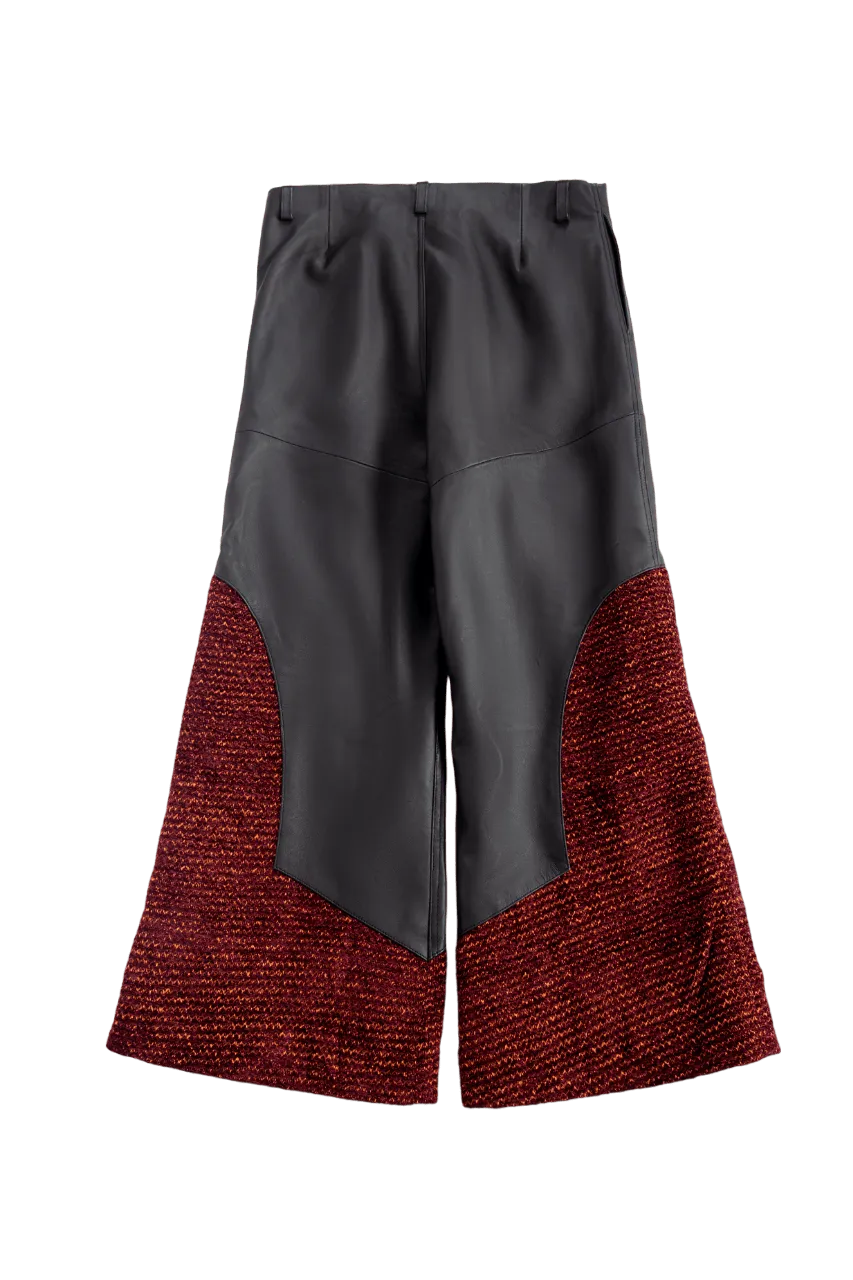 "AFTER PARTY" HANDWOVEN LEATHER TROUSERS