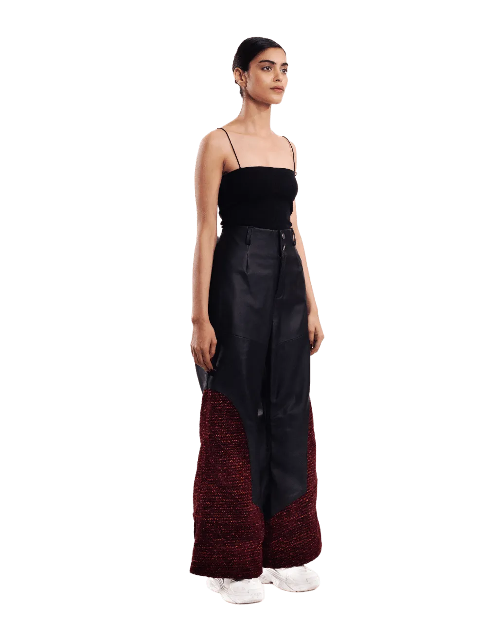 "AFTER PARTY" HANDWOVEN LEATHER TROUSERS