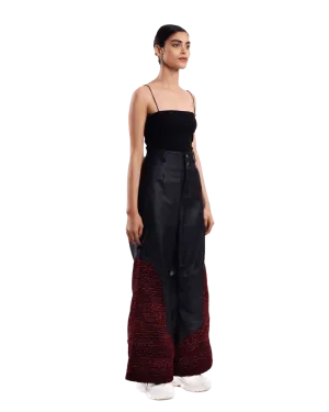 "AFTER PARTY" HANDWOVEN LEATHER TROUSERS