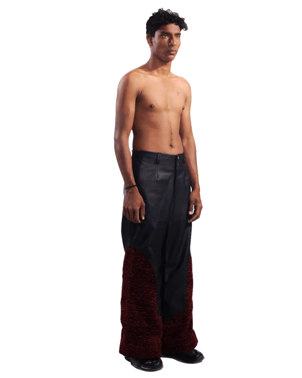 "AFTER PARTY" HANDWOVEN LEATHER TROUSERS
