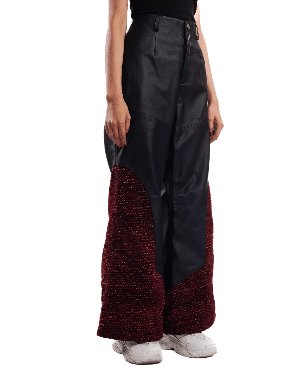 "AFTER PARTY" HANDWOVEN LEATHER TROUSERS