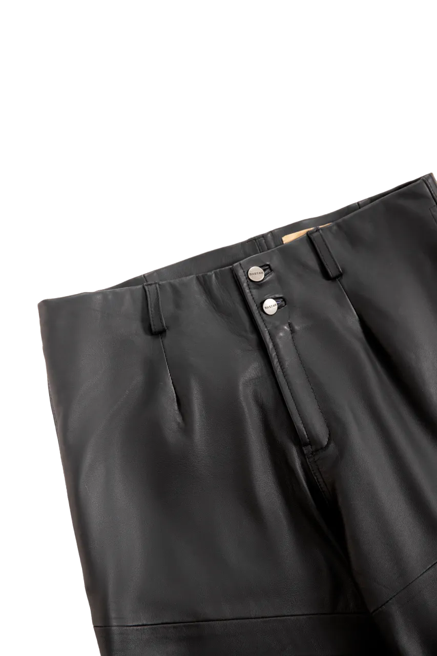 "AFTER PARTY" HANDWOVEN LEATHER TROUSERS