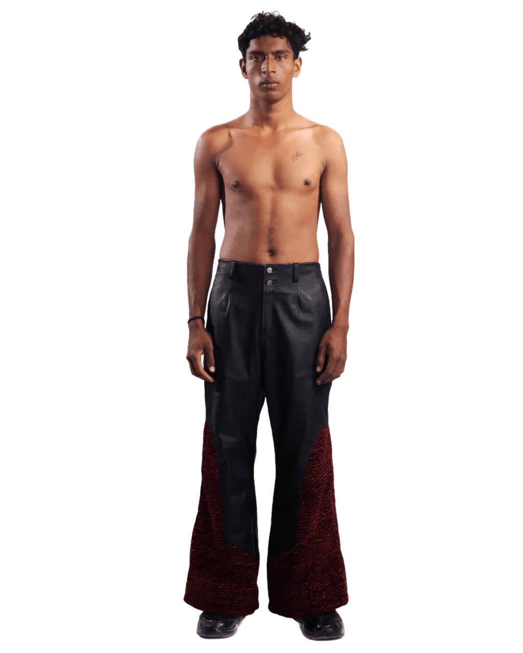 "AFTER PARTY" HANDWOVEN LEATHER TROUSERS