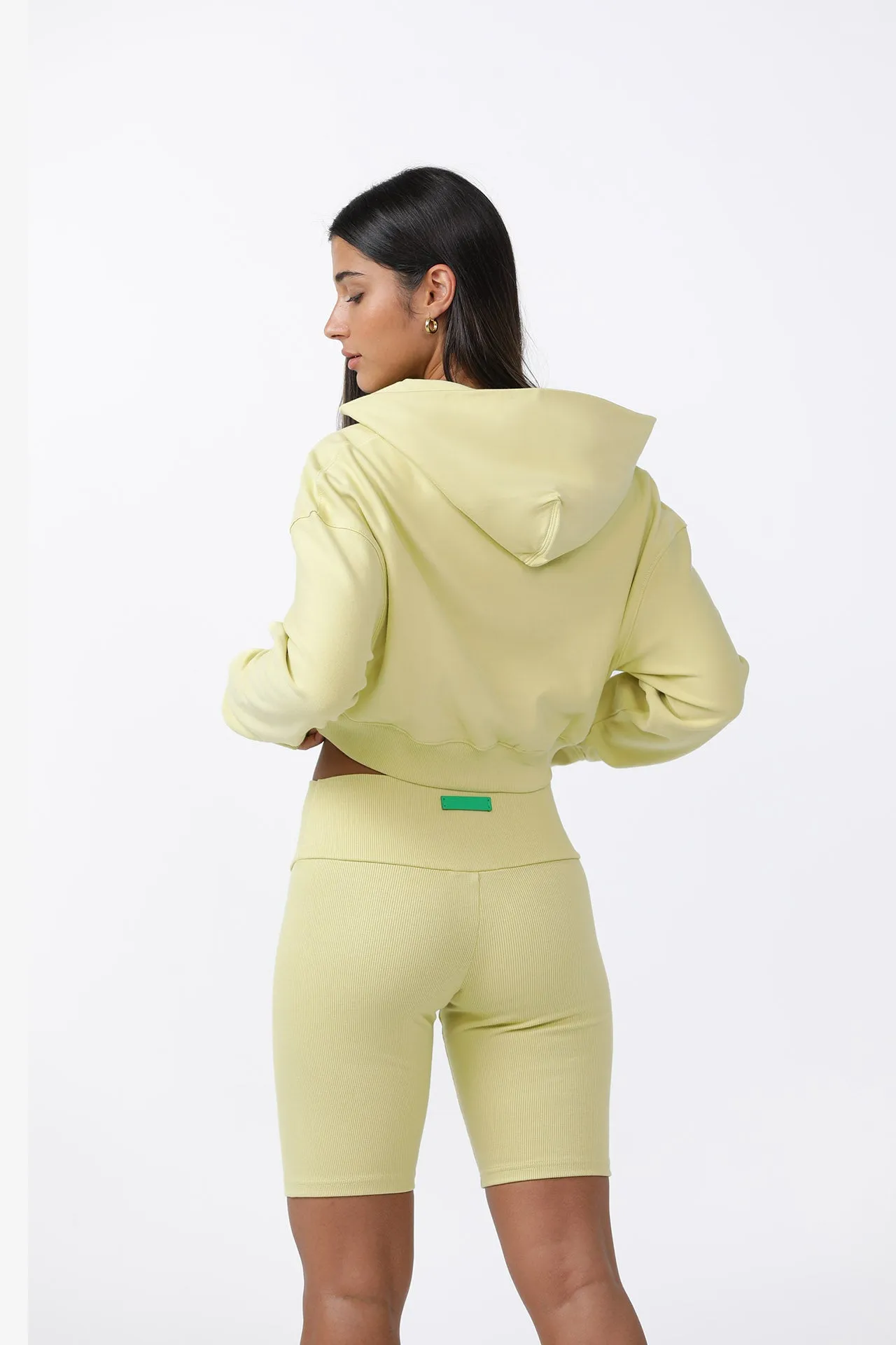 S2J044MI  Oversized Cropped Hoodie