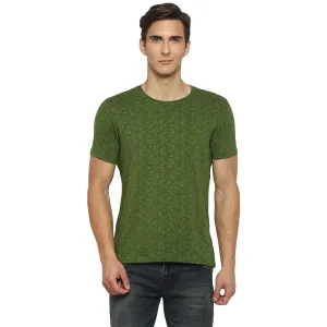 Turtle Men Dark Green Printed Round Neck T-Shirts