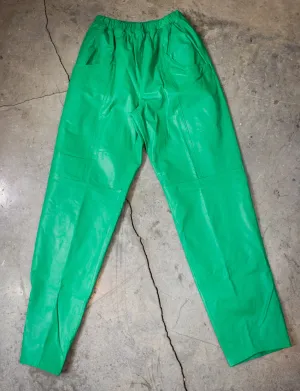 Vintage Georgee Green Leather Pants 90s Medium