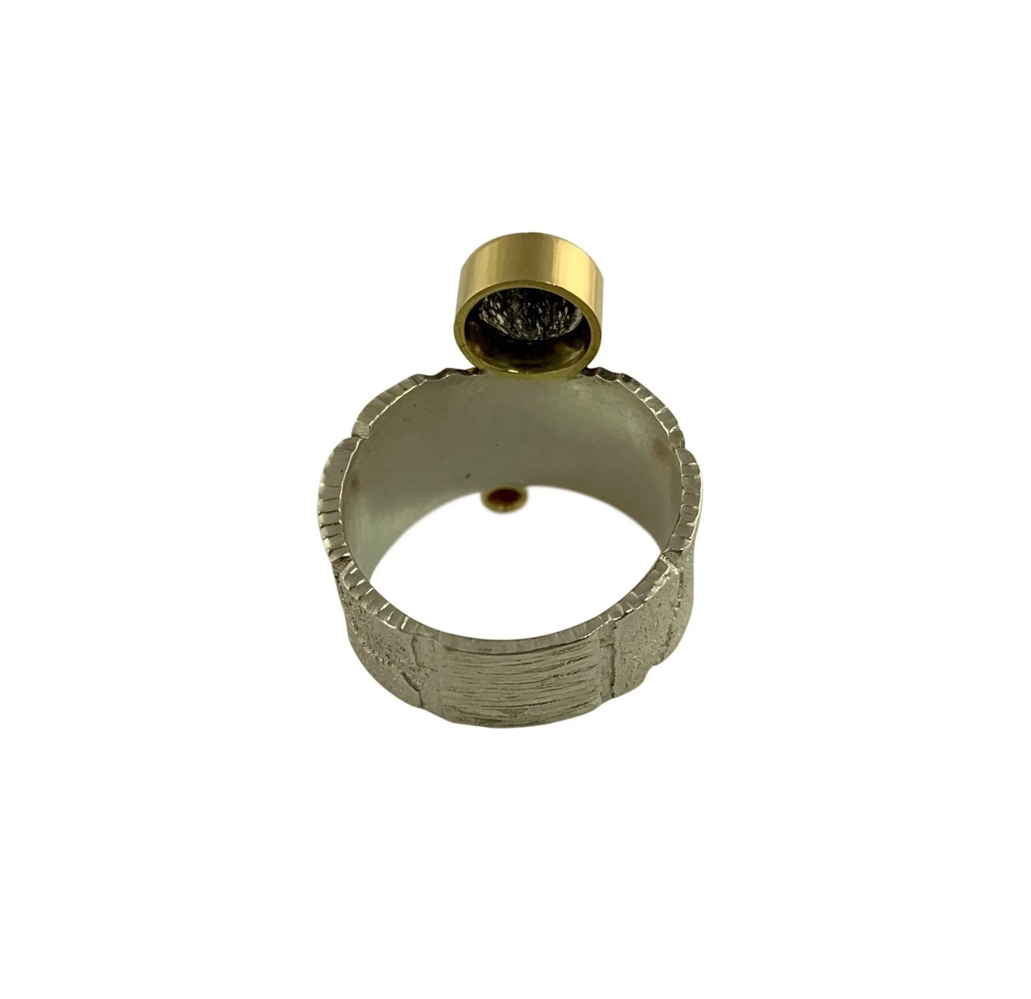 Wide San Andreas Band with Ruby and Black Tourmaline Quartz