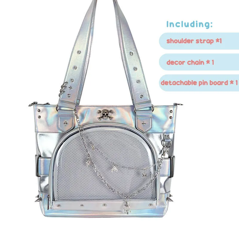 Window of Skeleton Rivets Studded Ita Tote Bag