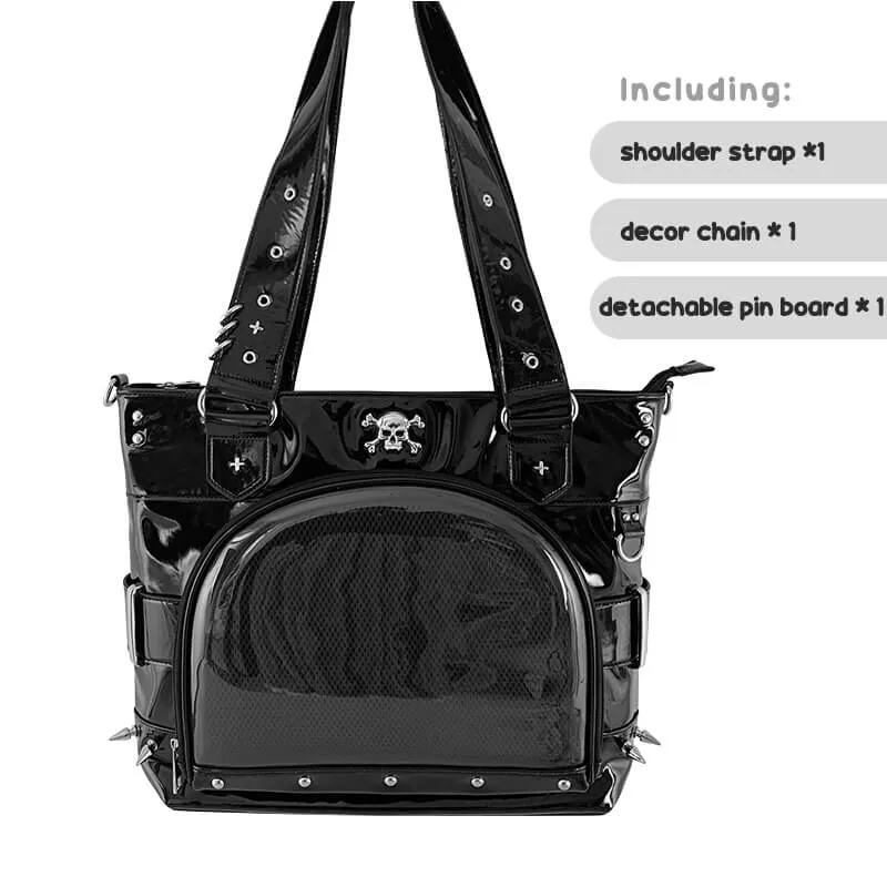 Window of Skeleton Rivets Studded Ita Tote Bag