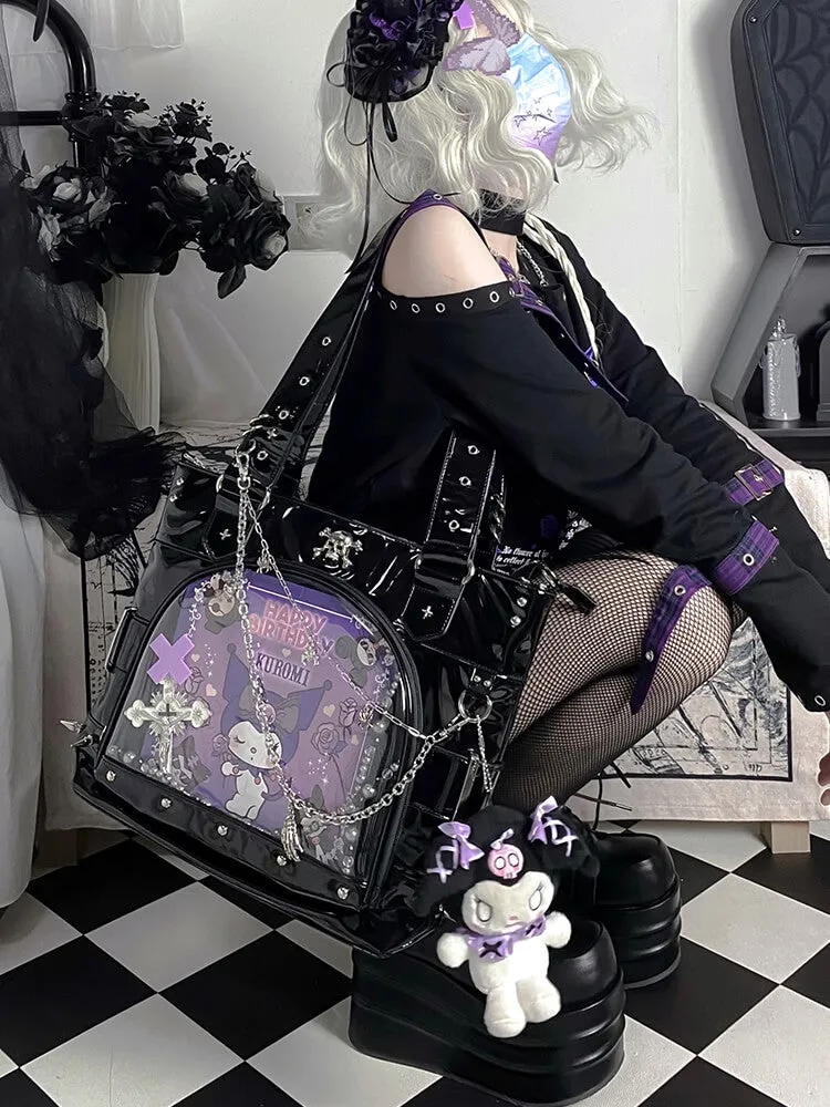 Window of Skeleton Rivets Studded Ita Tote Bag
